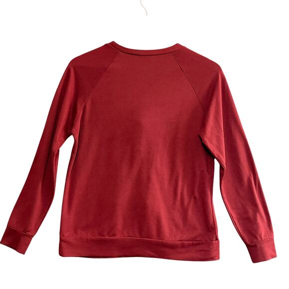 Rockin’ Around Snow Day Long Sleeve Holiday Shirt Small Winter Graphic Cozy Top - Picture 3 of 6